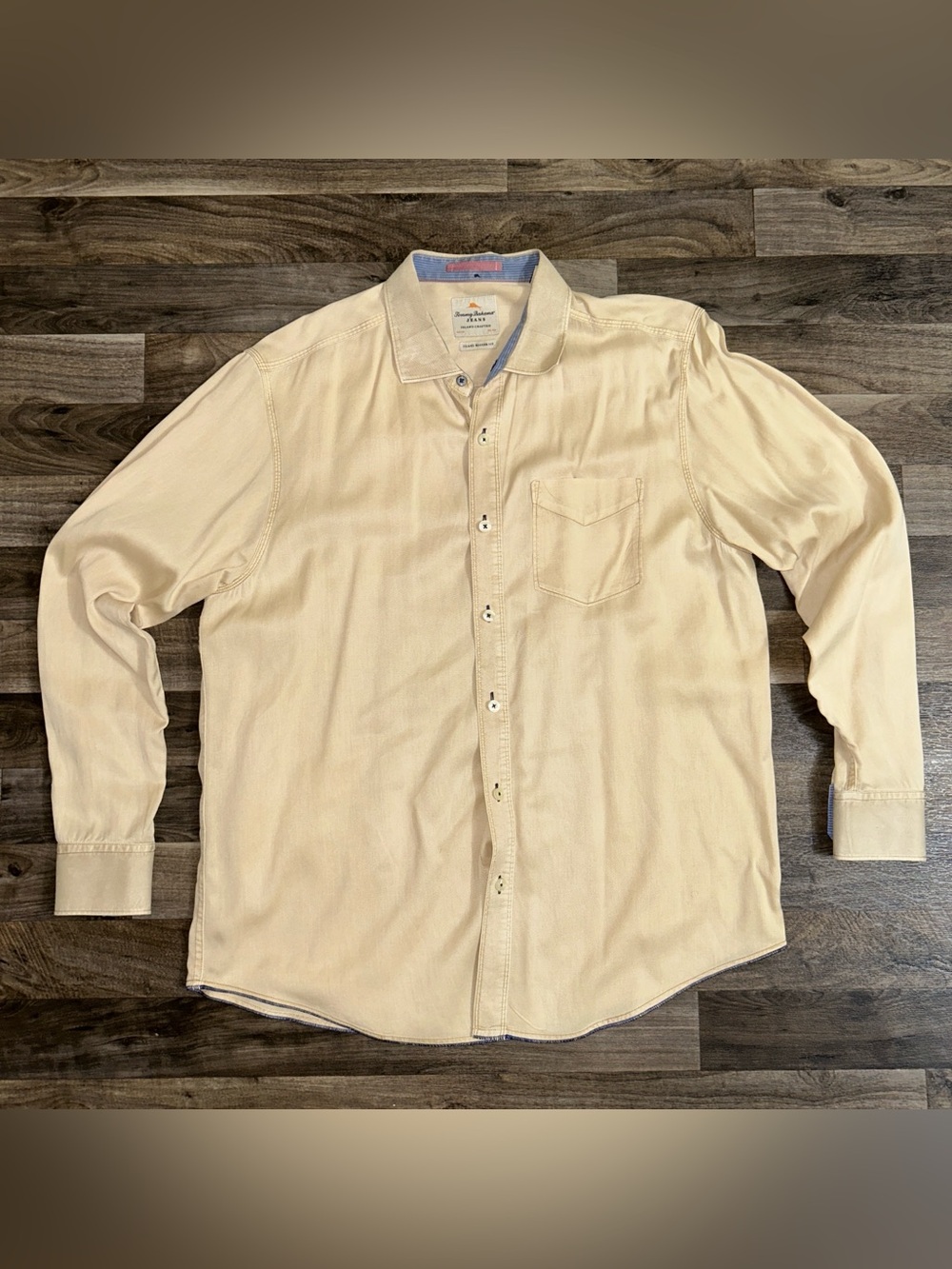 Tommy Bahama Jeans Island Crafted Tencel Cotton Shirt Men’s XL Tan
